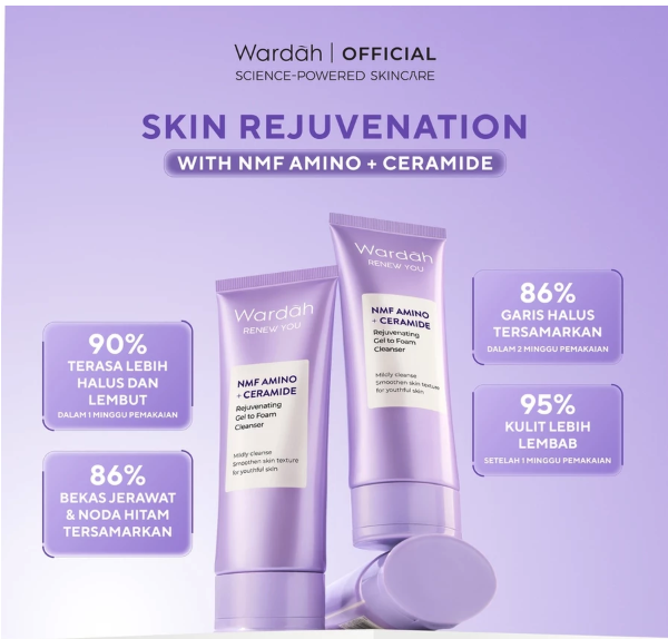 Paragon Technology and Innovation Wardah Renew You NMF Amino + Ceramide Rejuvenating Gel to Foam Cleanser