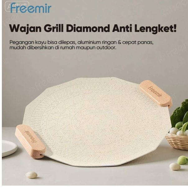 Dachin Etech Global Freemir Grill Pan Anti Lengket 30cm Beige Capitan