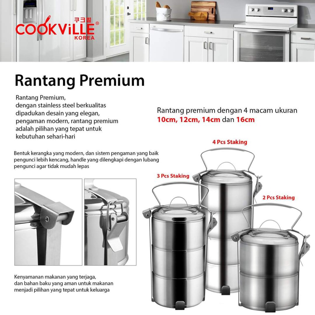  Cookville Rantang 3 Susun 12 cm