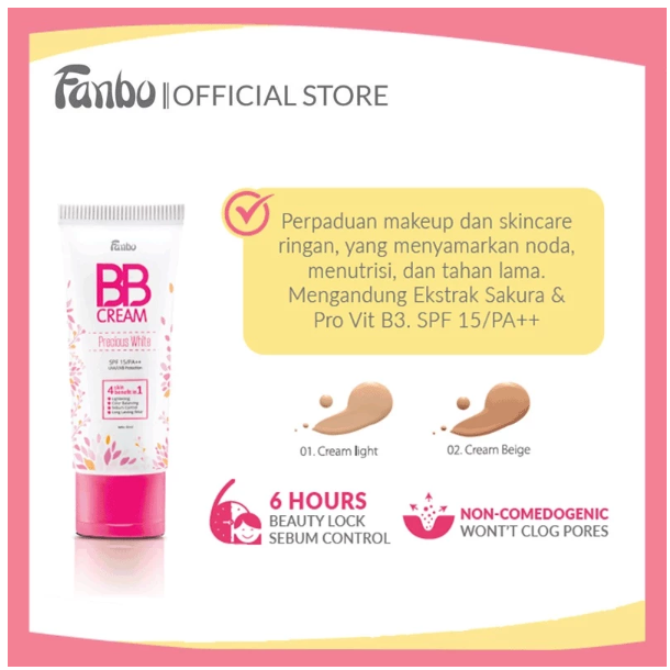 Fabindo Sejahtera Fanbo Precious White BB Cream 02 Beige