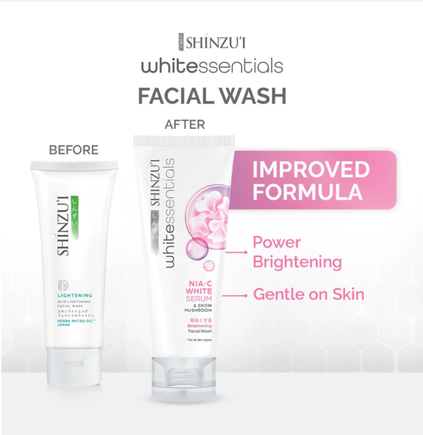 Bina Karya Prima SHINZU'I WHITEssentials Nia-C White Serum & Snow Mushroom Brightening Facial Wash