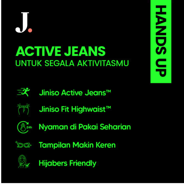  JINISO Highwaist Cargo Loose Jeans HANDS UP  405 