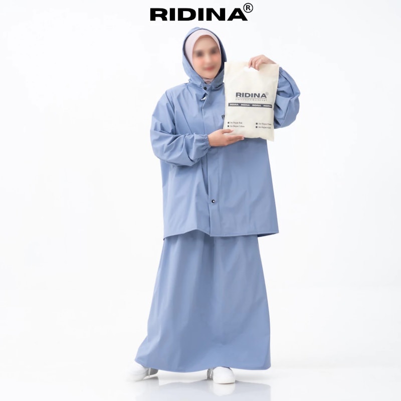 Ridinia Jas Hujan Wanita Setelan Baju dan Rok 3