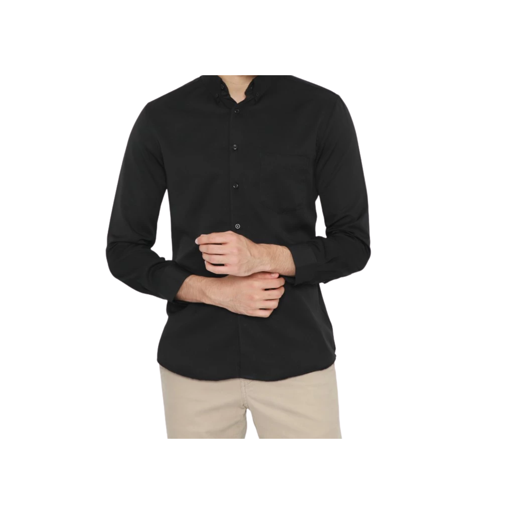 Citra Agung Busana Platini Baju Kemeja Pria Lengan Panjang Polos Polinosic Hitam 66100