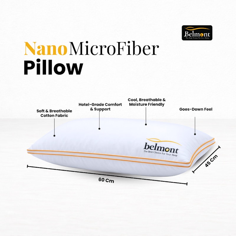 Belmont Pillow Nanomicrofiber Ultra Soft Down Feel 4