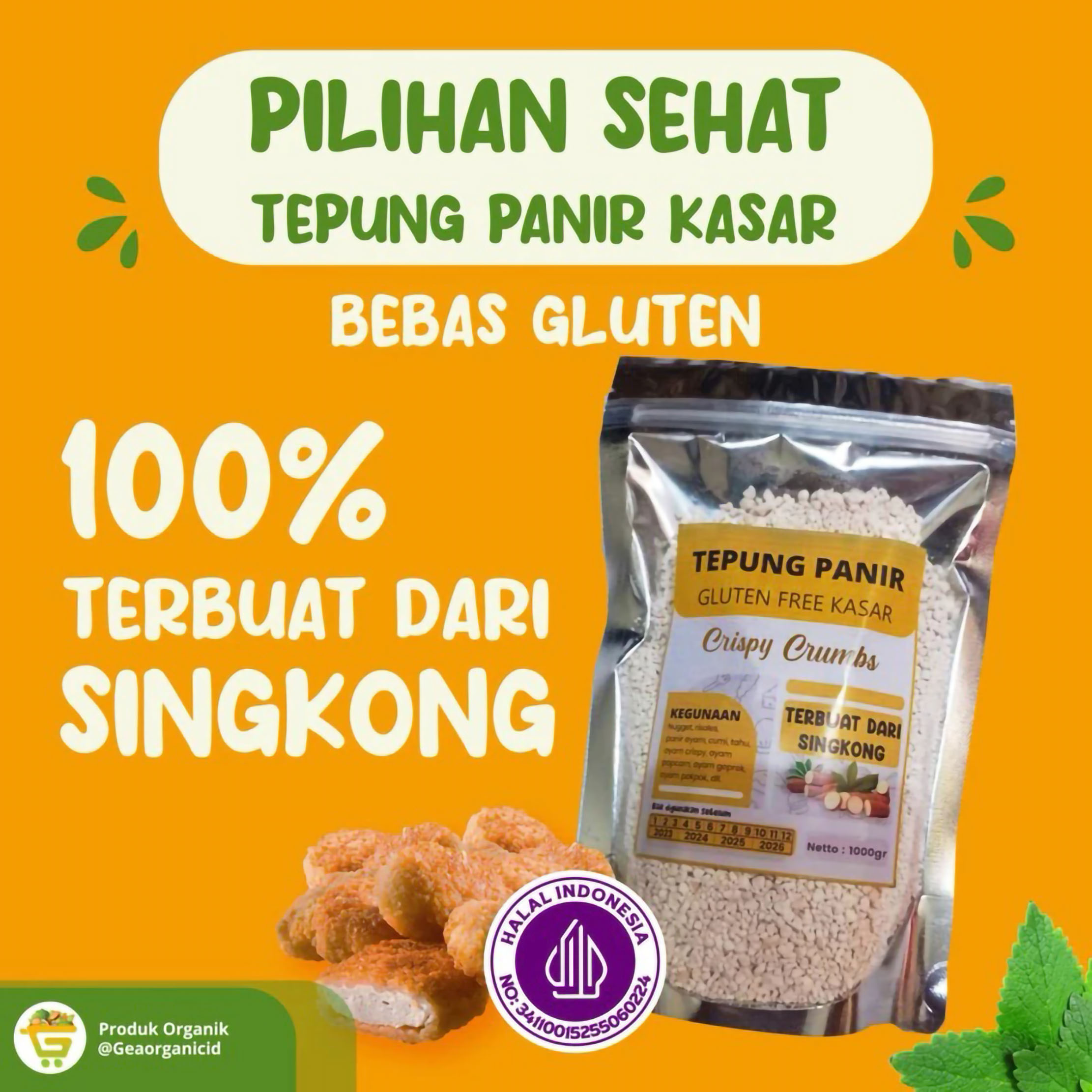 Gea Organik Indonesia Geaorganic Tepung Panir Gluten Free Kasar