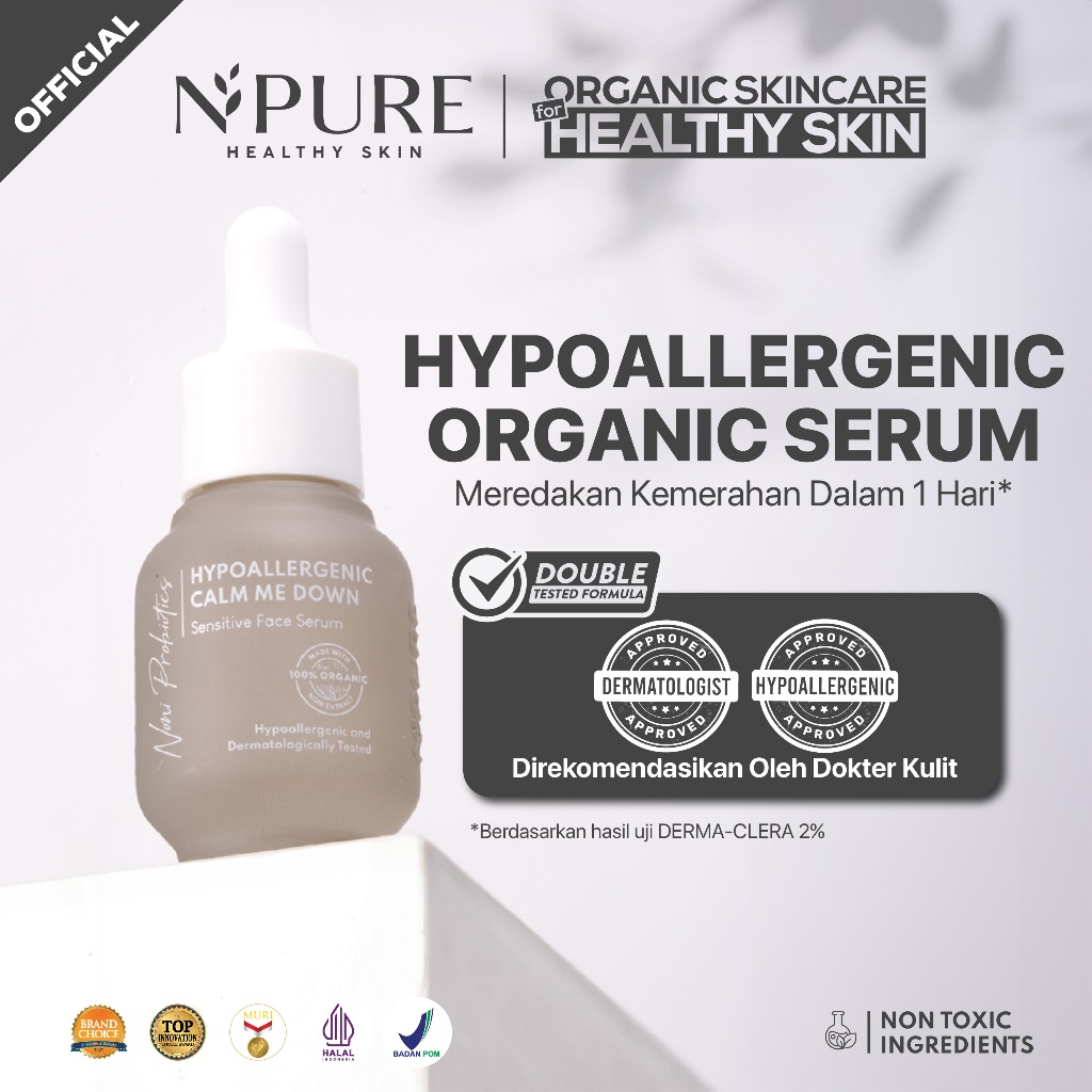 Penta Natural Kosmetindo N'PURE Noni Probiotics Hypoallergenic Calm Me Down Sensitive Face Serum
