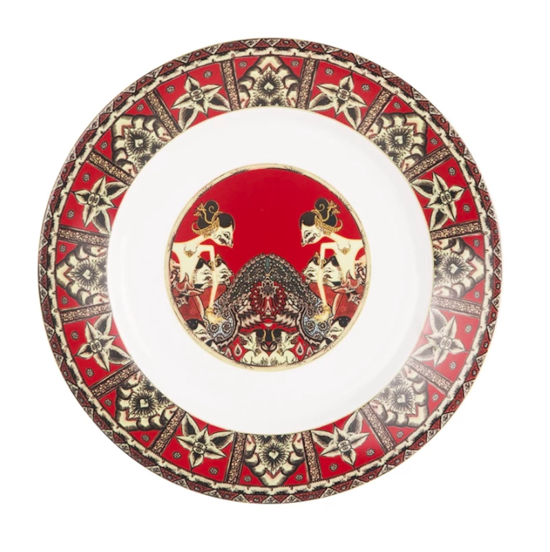 ZEN x Ghea Piring Makan Keramik New Wayang Maroon 4 pcs 1