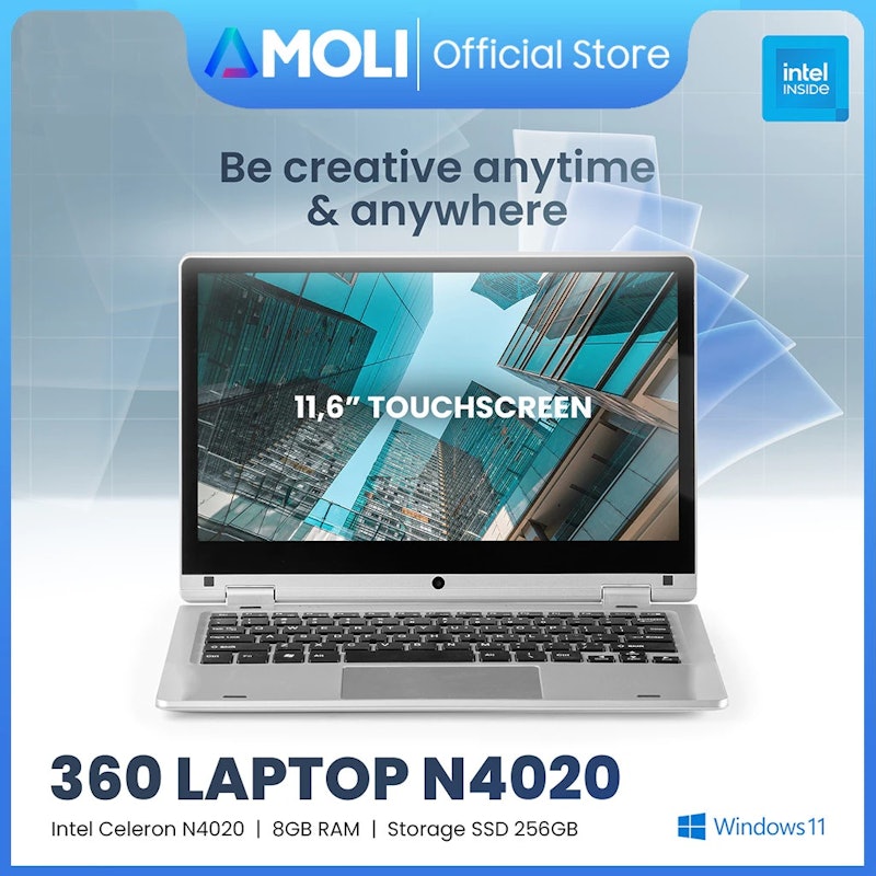 AMOLI 2 in1 Laptop Touchscreen Intel N4020 4