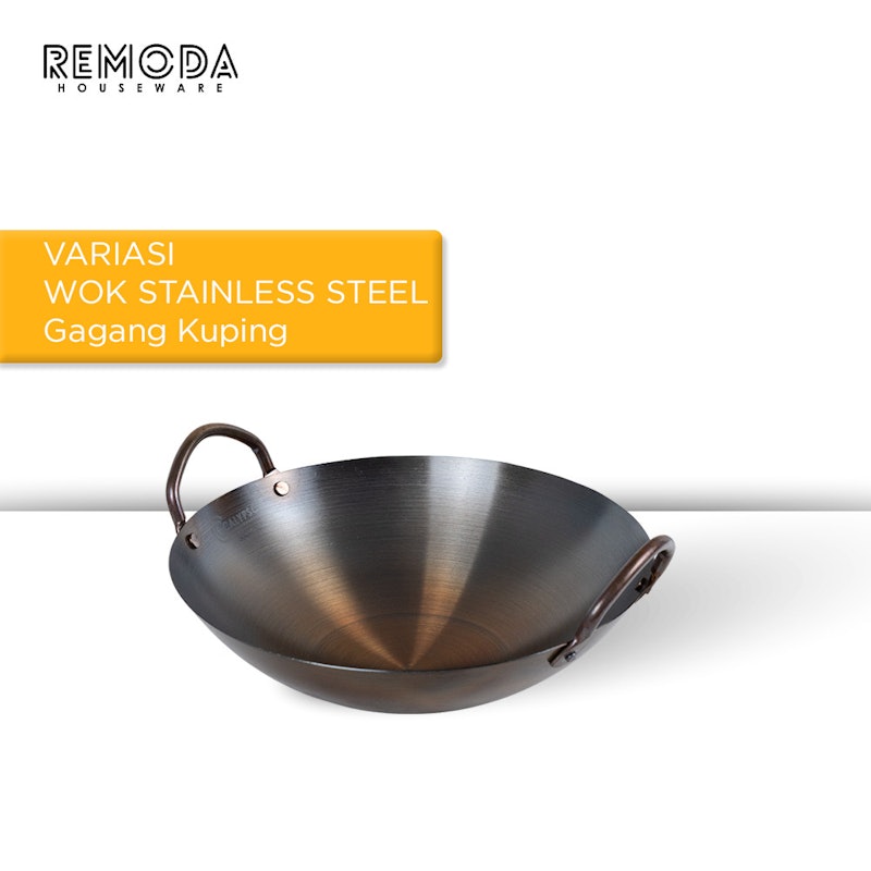 Calypso Onomane Wok Stainless Steel Gagang Kuping 34 cm 3