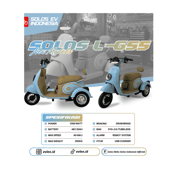 Solos Bikes Solos Sepeda Listrik Roda 3  LG55