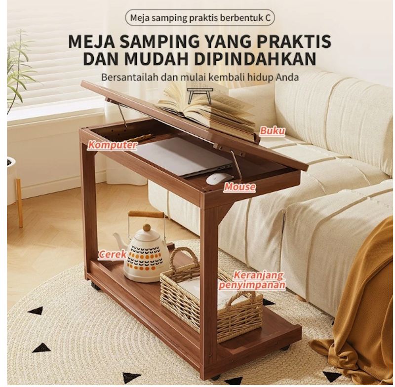 Yonezawa Meja Laptop Dengan Roda 4
