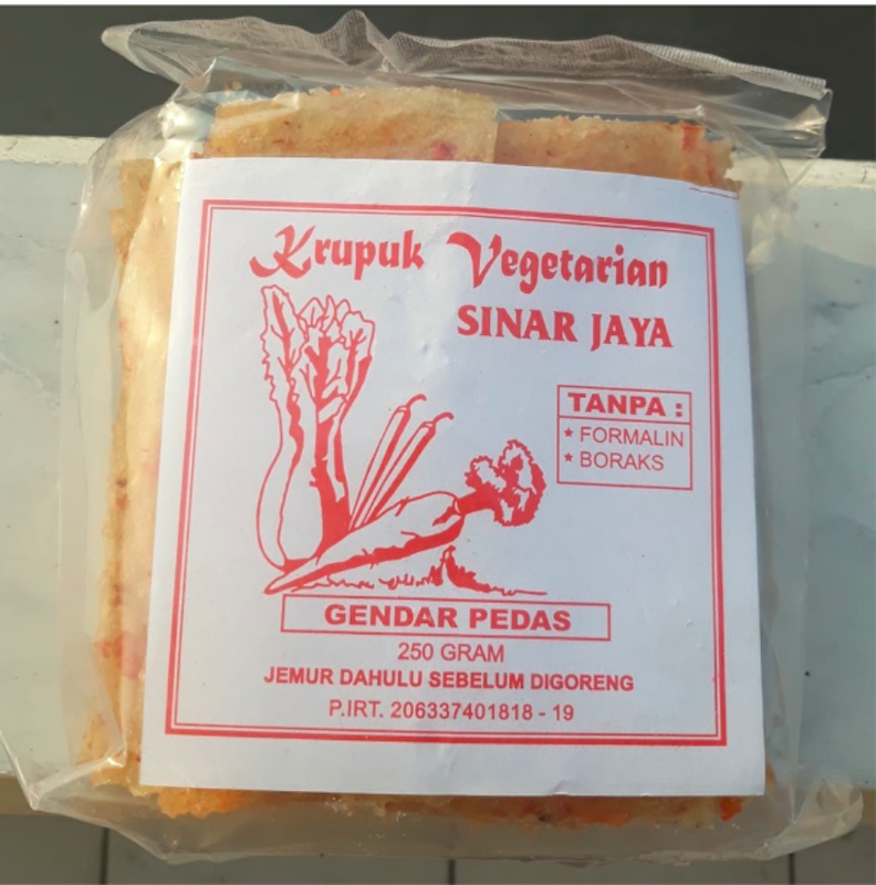 Krupuk Vegetarian Gendar Pedas 1