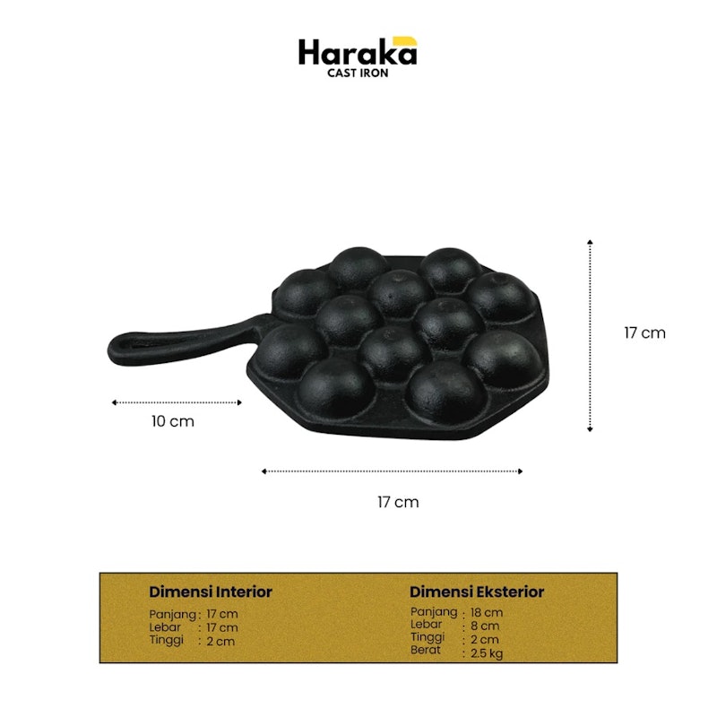 Haraka Takoyaki Cast Iron Pan 3