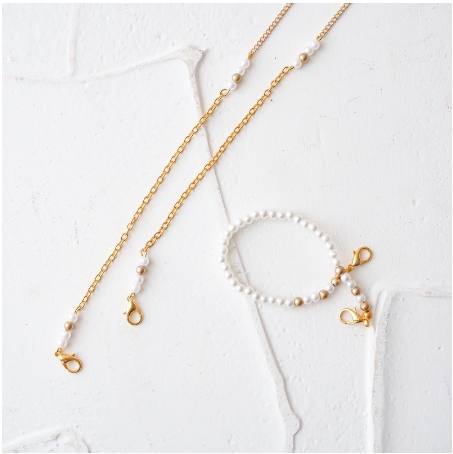  Miss Big Jill Accessories White Beads Hijab Strap Mask