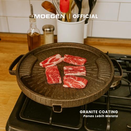 Wenzhou MOGEN Electric MOEGEN Bulgogi Pan 32 cm dengan Tutup Kaca dan Kompor