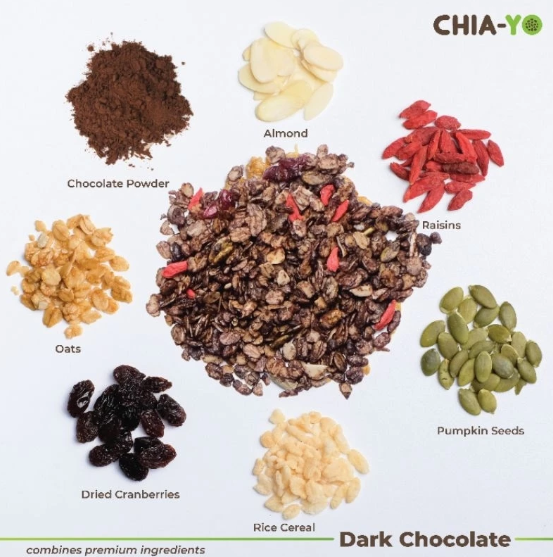 Chiayo Sehat Indonesia Chia-Yo Homemade Granola Dark Chocolate