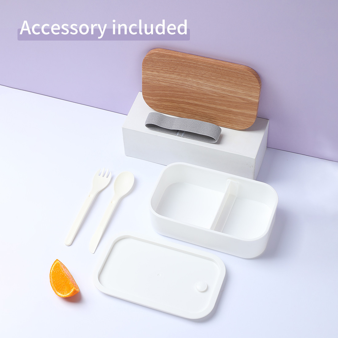 Miniso Hong Kong Miniso Kotak Makan 900 ml 2 Grids + Bag  1808024