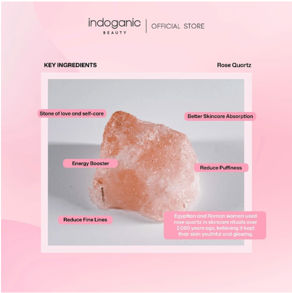  Indoganic Beauty Rose Quartz Facial Roller Mini