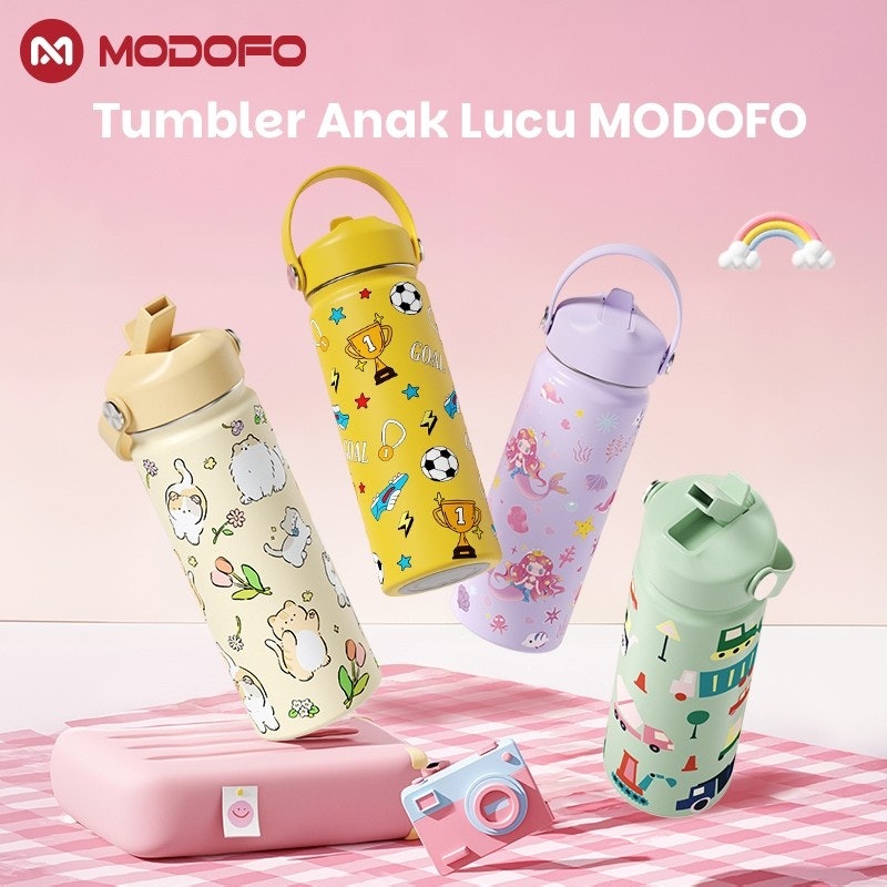 MODOFO Botol Minum Stainless Steel Motif Kartun Lucu 4