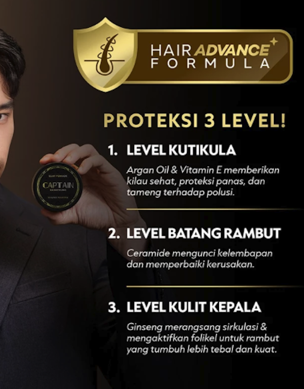 Captain Hairstyling Clay Pomade Neat & Natural 3