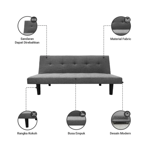 Home Center Indonesia Informa Daphnie Oakland Sofa Bed Fabric