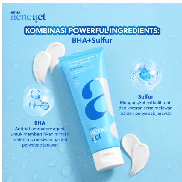 ERHA Clinic Indonesia ERHA Acneact Oil-Free & Acne Control Cleanser 