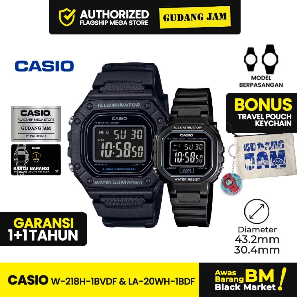 Casio Computer Casio W-218H-1BVDF & LA-20WH-1BDF
