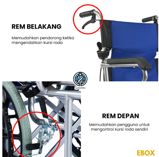  Alkespro Kursi Roda Lipat Aluminium