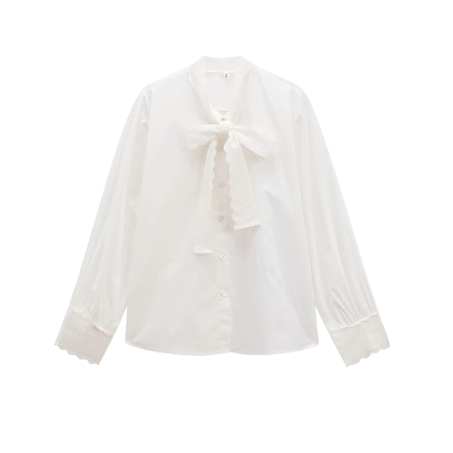 The Monseur Gallery Kemeja Putih Lengan Panjang Dasi Kupu-Kupu