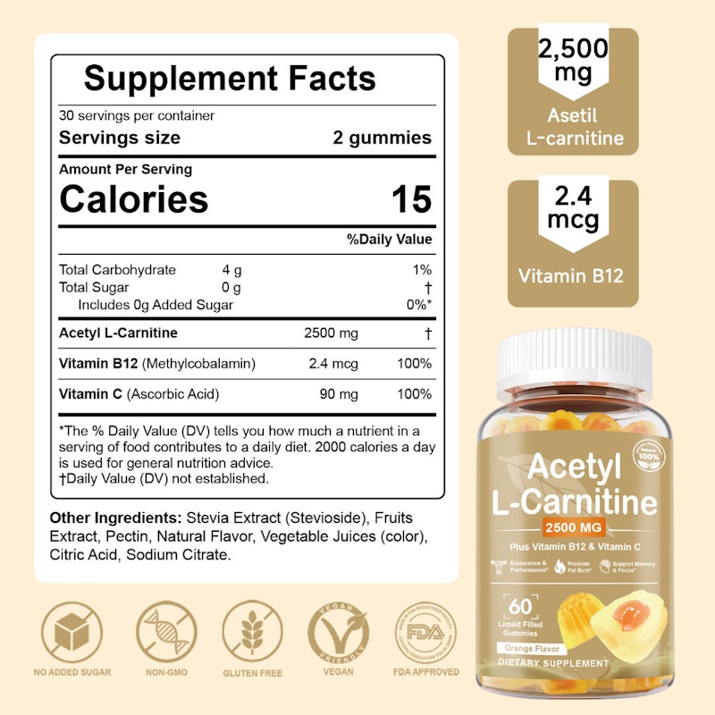 Ozmolts Acetyl L-Carnitine Plus Vitamin B12 & C 5