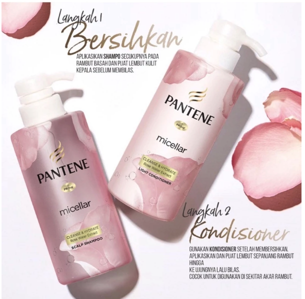 Procter & Gamble Pantene Micellar Cleanse & Hydrate Rose Water Extract Scalp Shampo