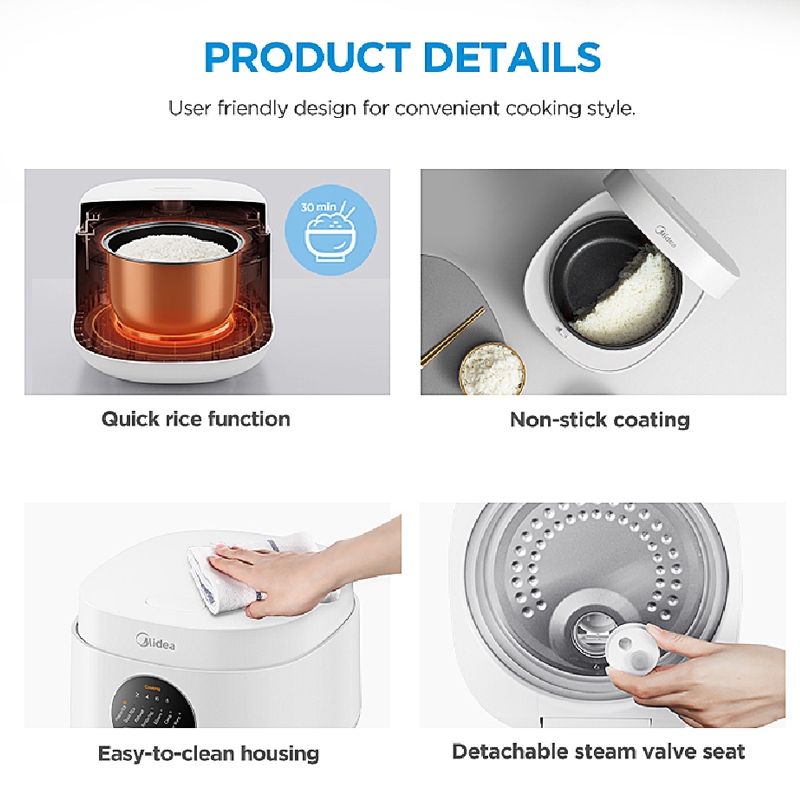 Midea Midea Digital Rice Cooker 1L  MB-FB30M161W