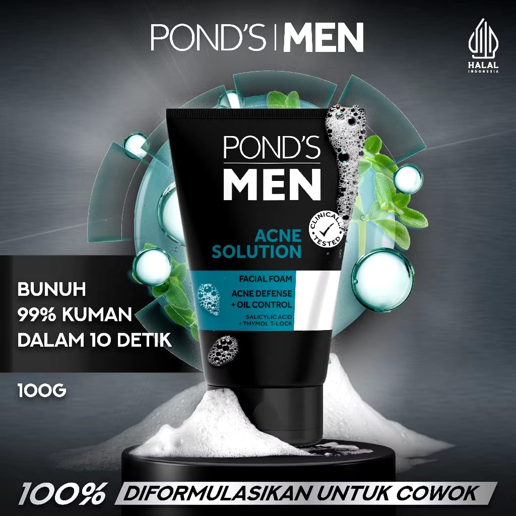 Unilever Indonesia Pond's Men Acne Solution Facial Foam 