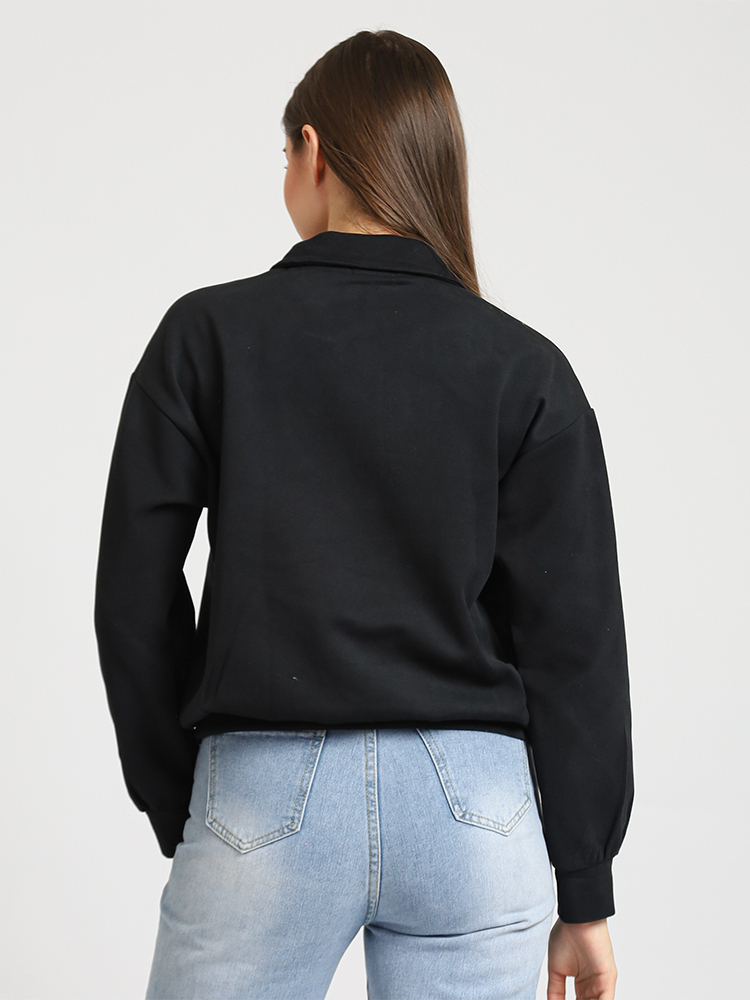  ADA Sweater Zipper Kerah Polo Basic #6A34