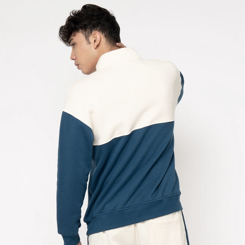 Half Zip Mock Neck Fleece Back On Track Biru 4