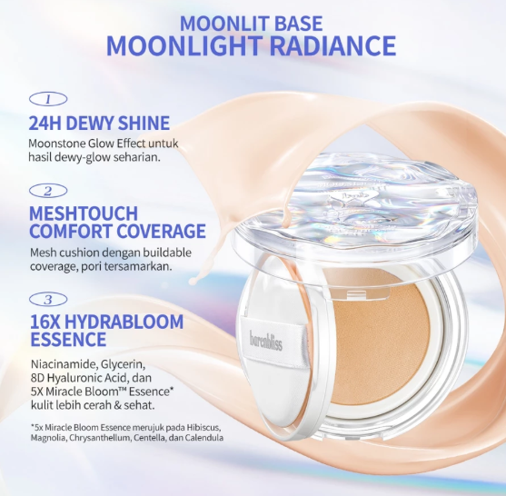 HEBE Beauty Style Barenbliss Bloomdew Moonlight Dewy Mesh Cushion LW1 Bluebell 