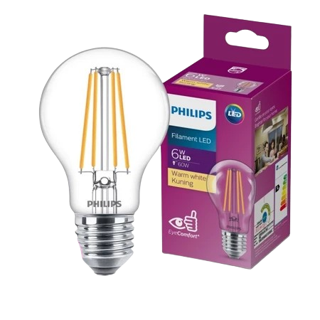 Philips ｜ Filament LED Classic Warm White 6W ｜ A60
