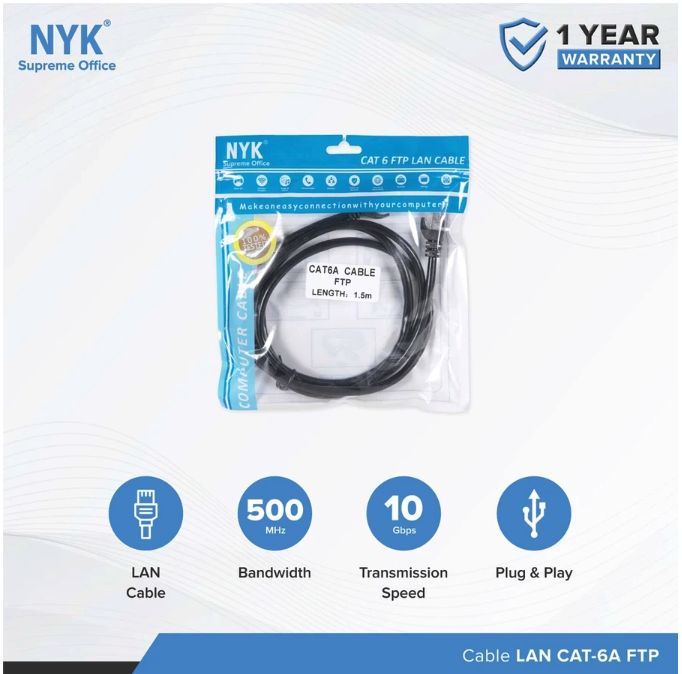 NYK Line NYK Cable LAN CAT-6A FTP 5 meter