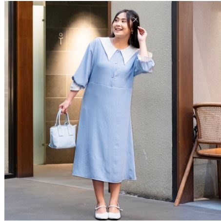 Yoenik Apparel  Haneul Collar Midi Dress