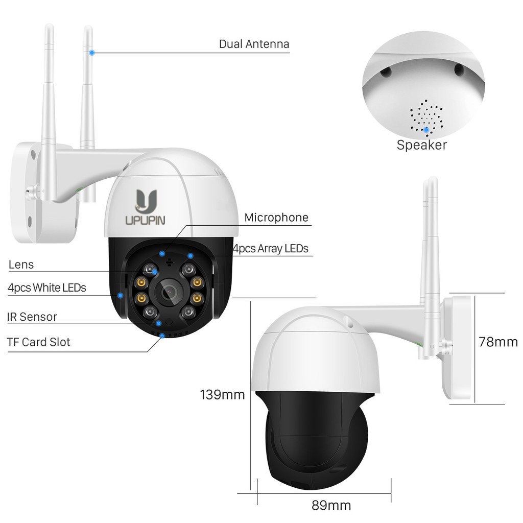 Shenzhen Future Youpin Network Technology UPUPIN 3MP Full HD Outdoor Wifi CCTV