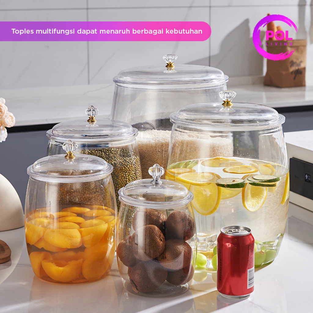 Sinar Jaya Lestari POL Living Toples Gentong Jumbo Akrilik Set 5 pcs