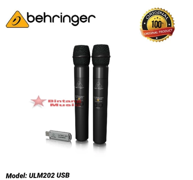 Sinceremusic Behringer Ultralink Wireless USB Dual Microphone System ULM202USB