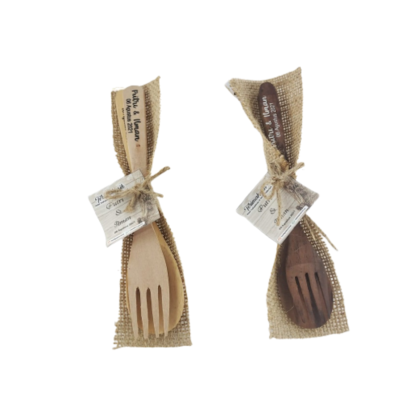 Sendok Garpu Set Kayu Rustic 2