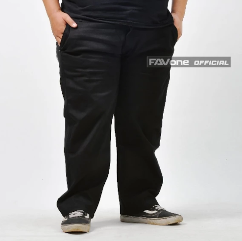 FAVone Chino Panjang Carbon Twill Pria Jumbo 4
