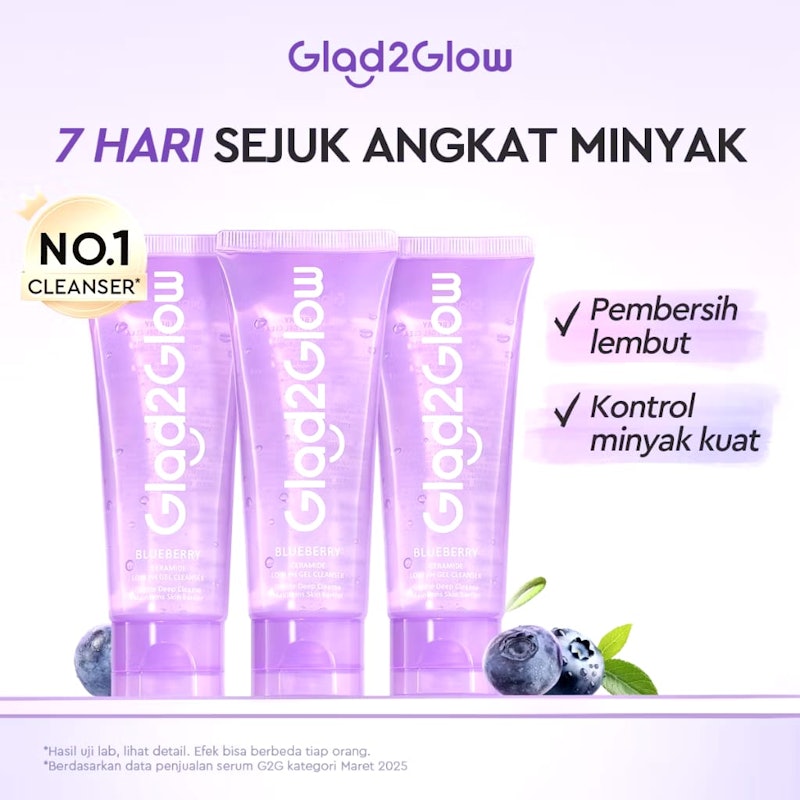 Glad2Glow Blueberry Ceramide Low pH Gel Cleanser 2