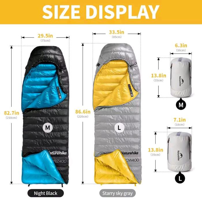 Zhejiang Naturehike Sporting Products Naturehike CW™700 Down Ultralight Sleeping Bag CNK2450WS048