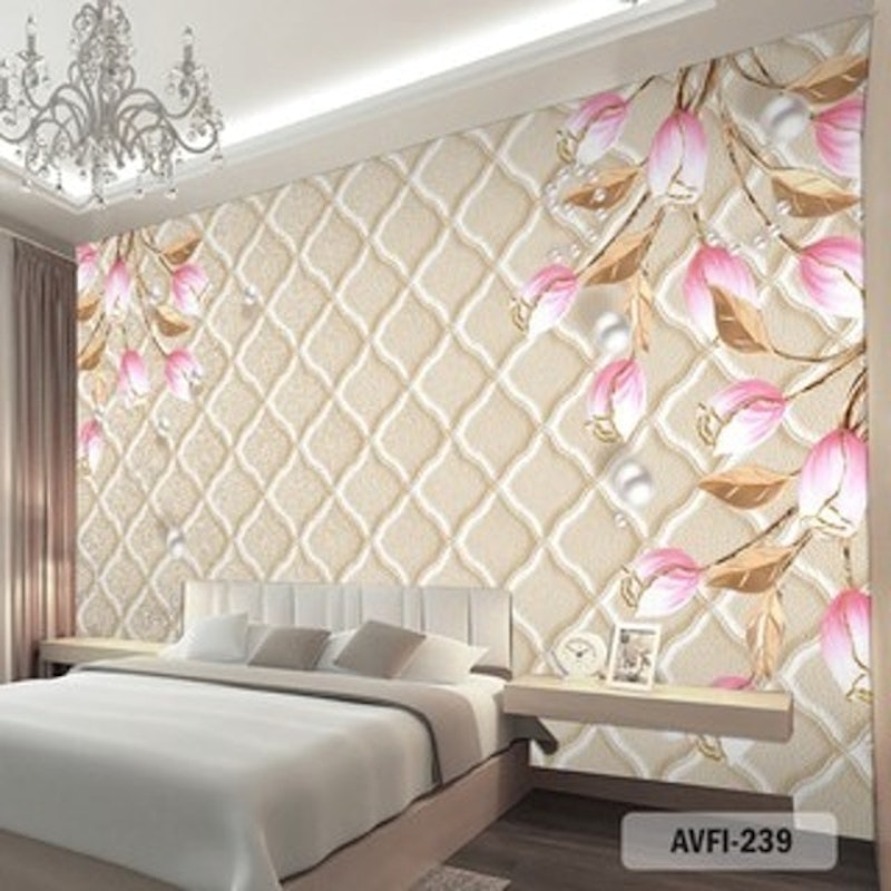 Wallpaper Custom Bunga 3D Mewah 3