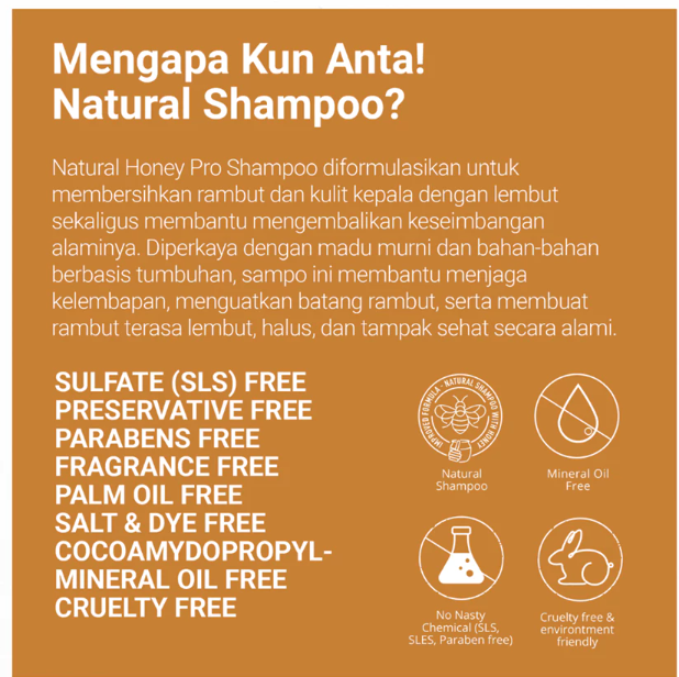 Kun Anta Indonesia Kun Anta! Honey Pro Natural Shampoo