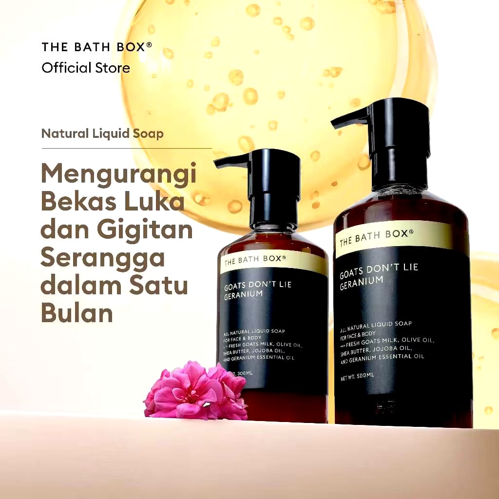Mitra Kreasi Natural THE BATH BOX® Goats Don't Lie Geranium Liquid Soap